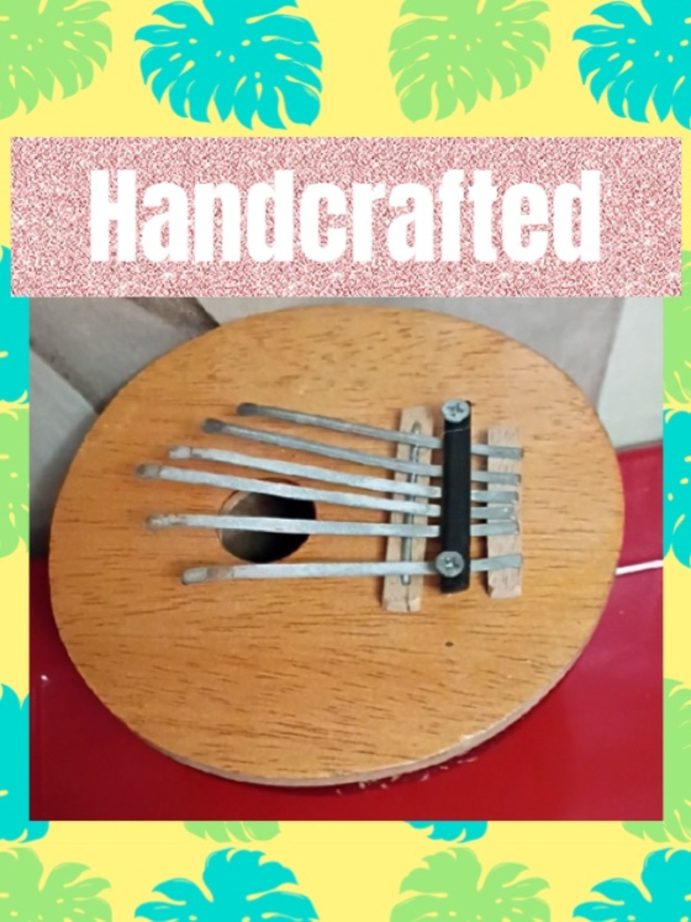Handcrafted Coconut And Wood Thumb Piano Kalimba - Natural Wood Finish